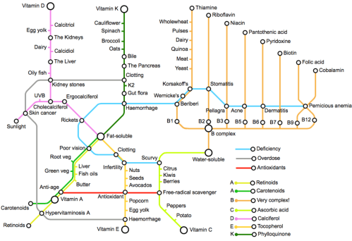 The Vitamin Tube Map © Sally Chaffey 2015