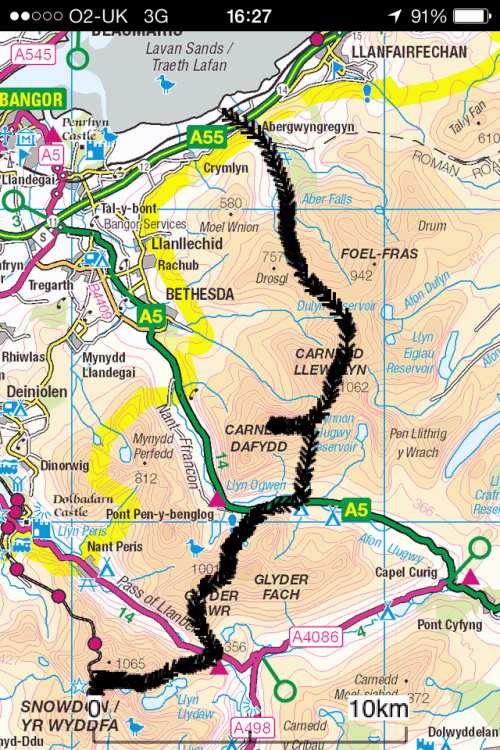 Race route: sea to summit (almost, almost)