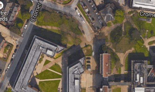 Google Earth of the part of the map shown on the cake - the campus is now embargoed for JK competitors as prior knowledge would compromise fairness