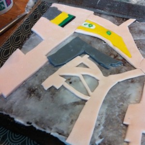 Road lattice and part of Charles Morris (Charlie Mo) Hall. I repeat: the glacé icing layer underneath the ready-roll was a mistake!